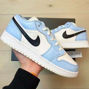 🧊 Nike Air Jordan 1 low GS white ice blue shoes (big kids)